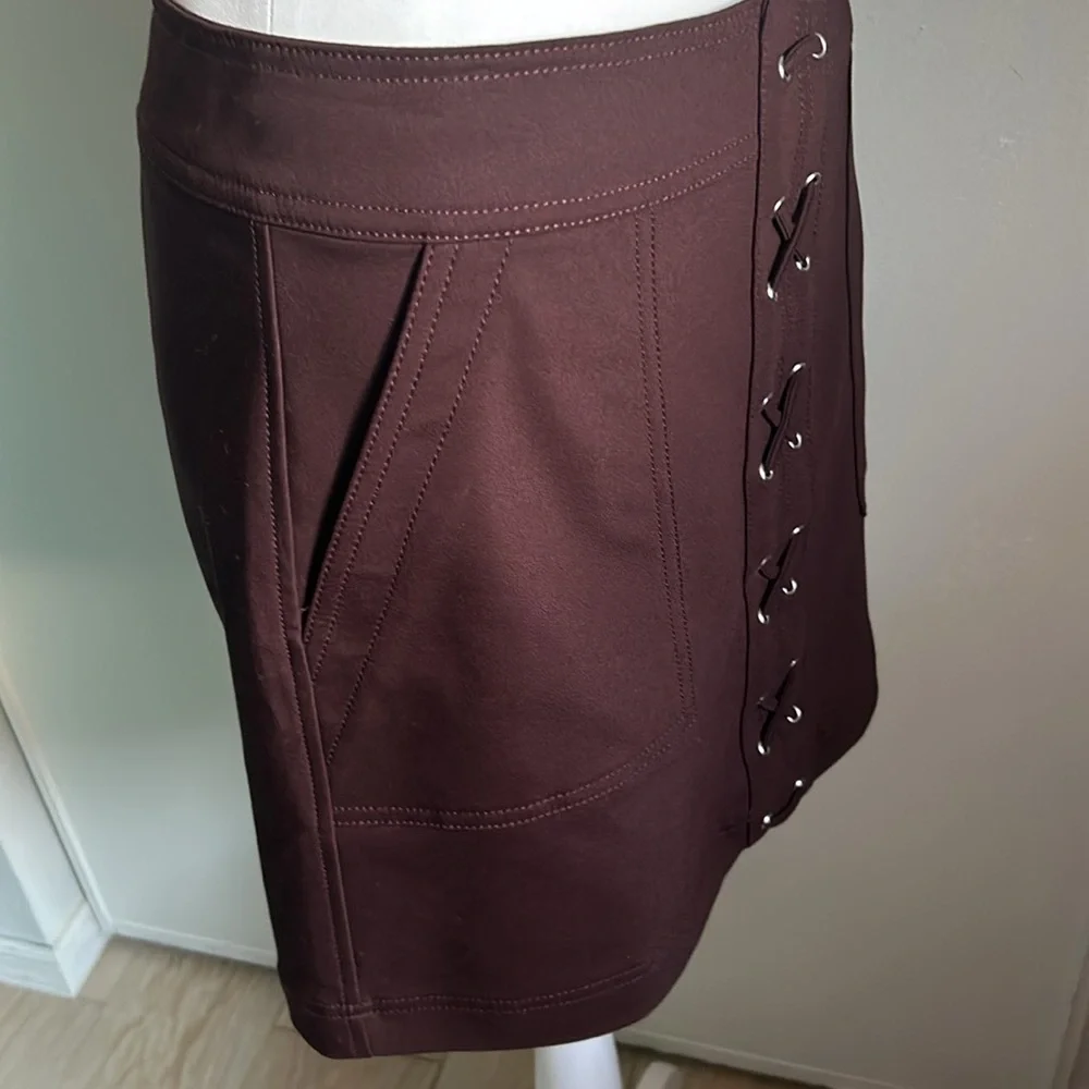 New EXPRESS Retro 70s Faux Lace Up Mini Skirt